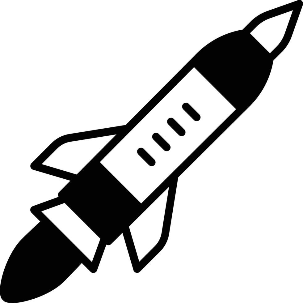 Rocket glyph and line vector illustration