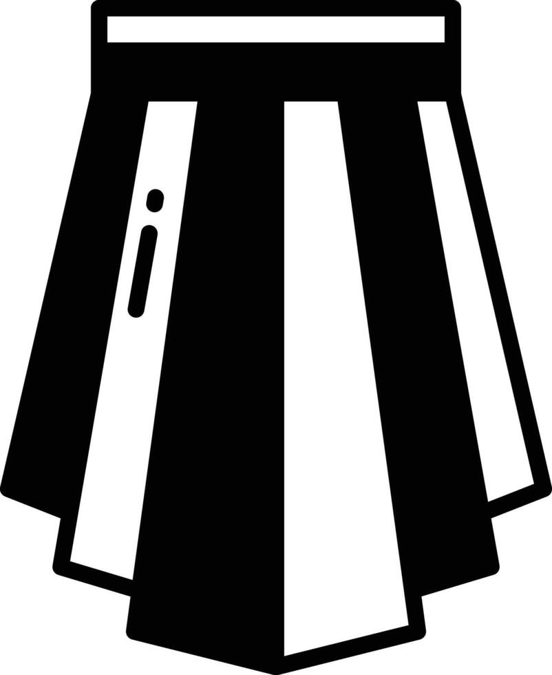 Skirt glyph and line vector illustration