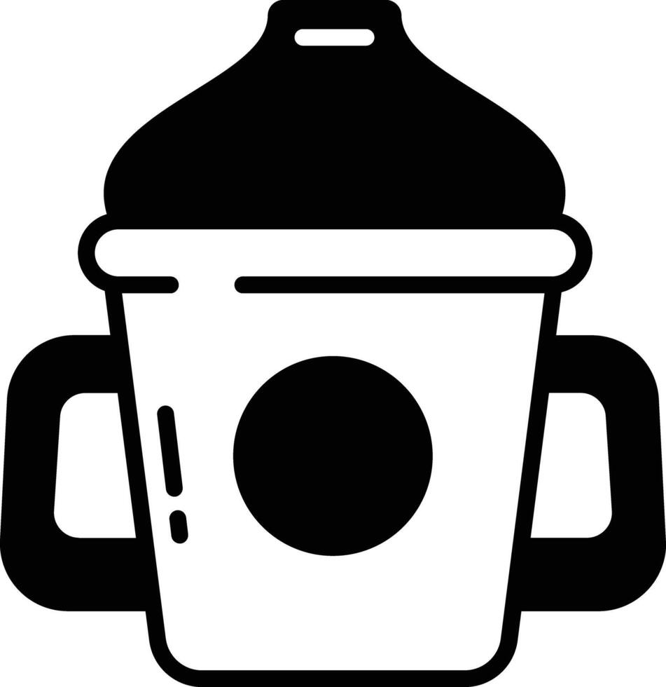 Feeding bottle glyph and line vector illustration