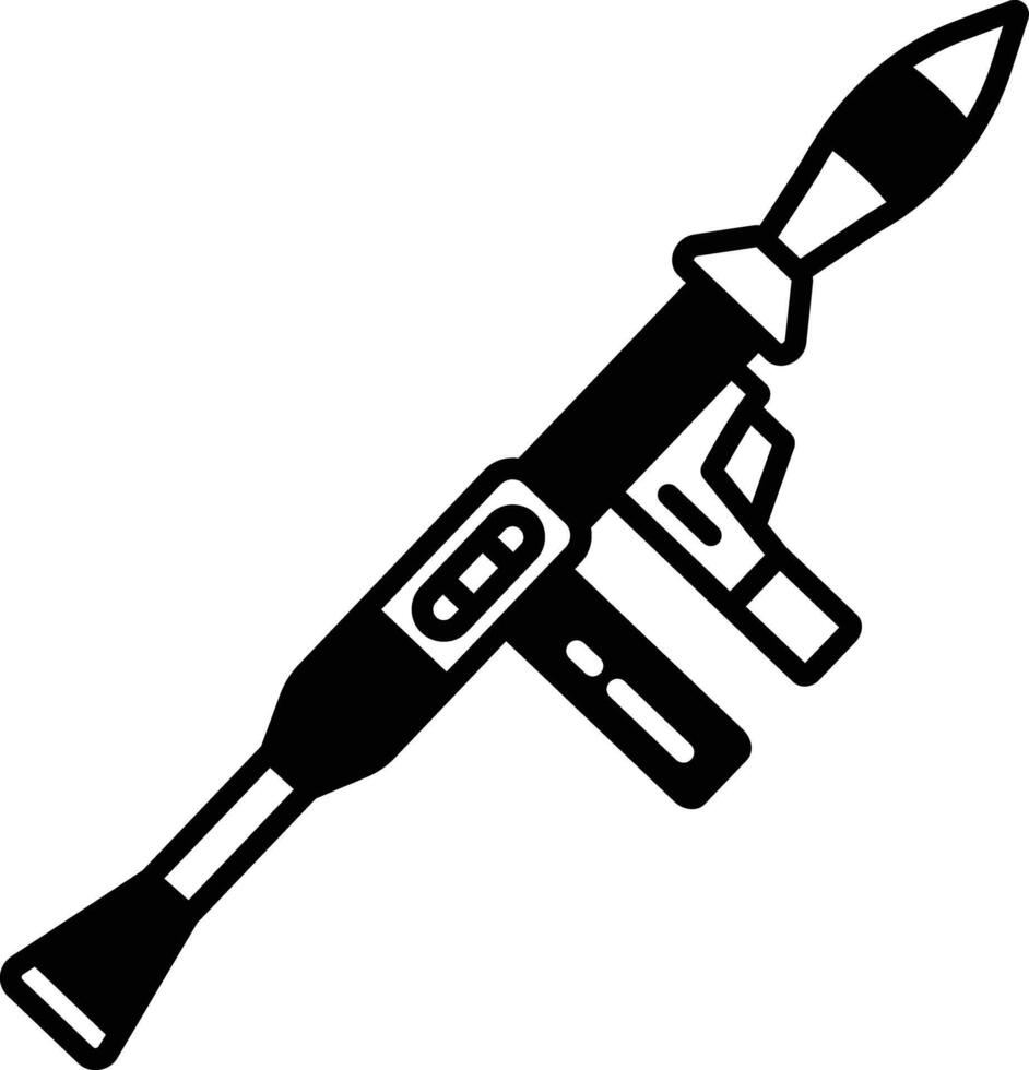 rocket launcher glyph and line vector illustration