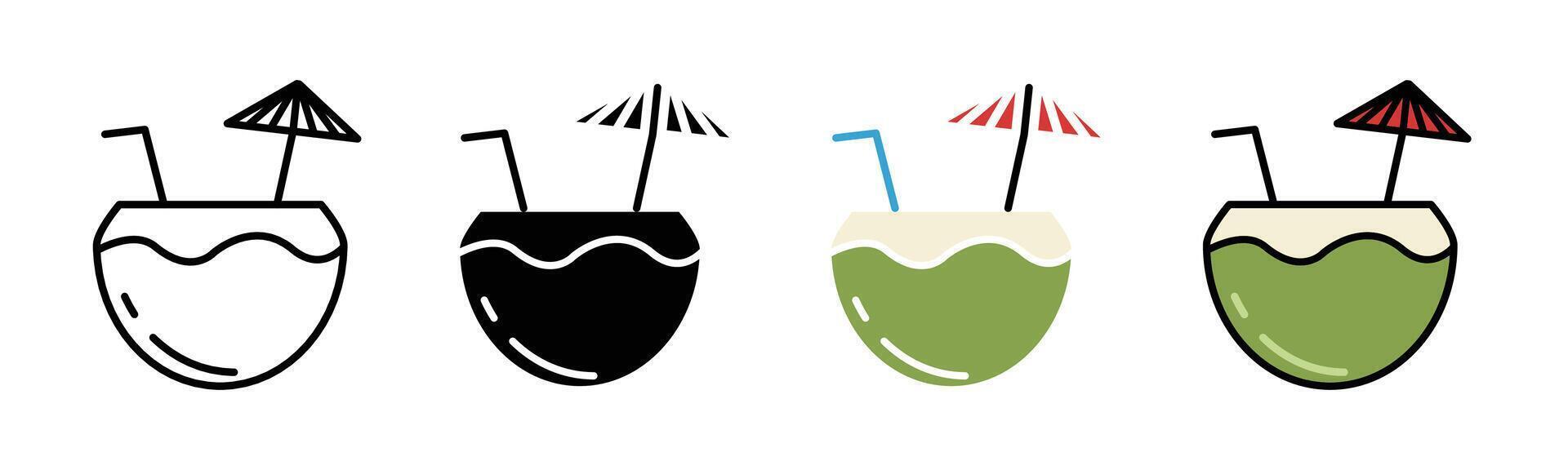 Coconut drink icon vector