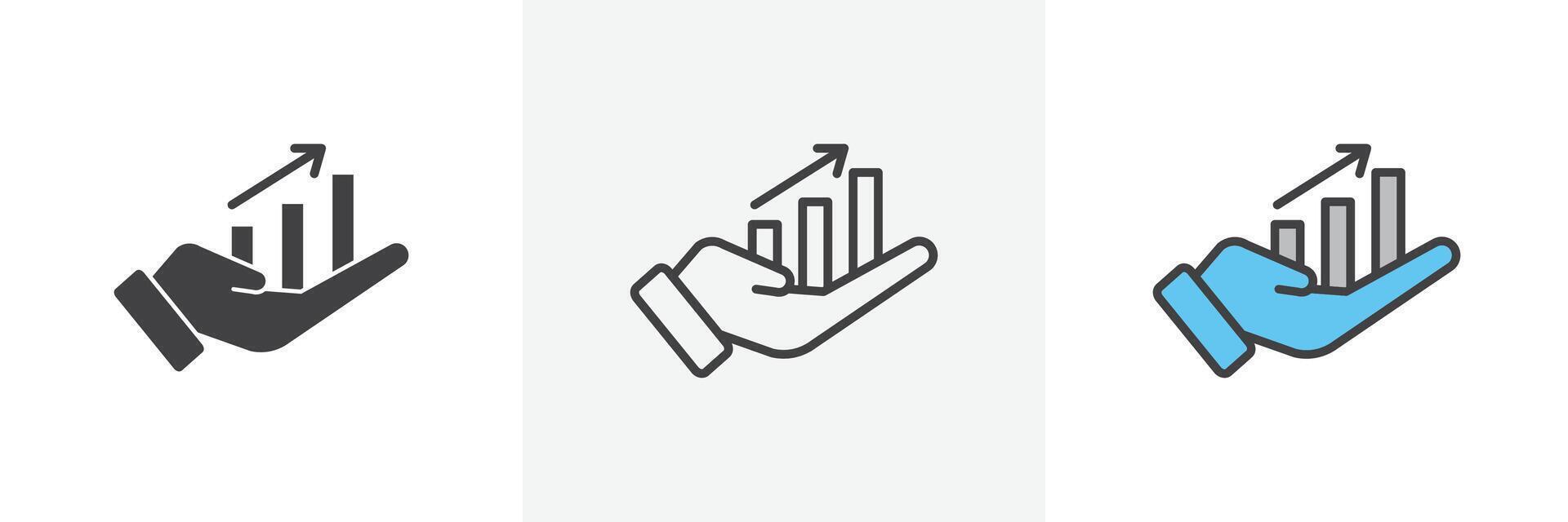 Growing profit icon vector