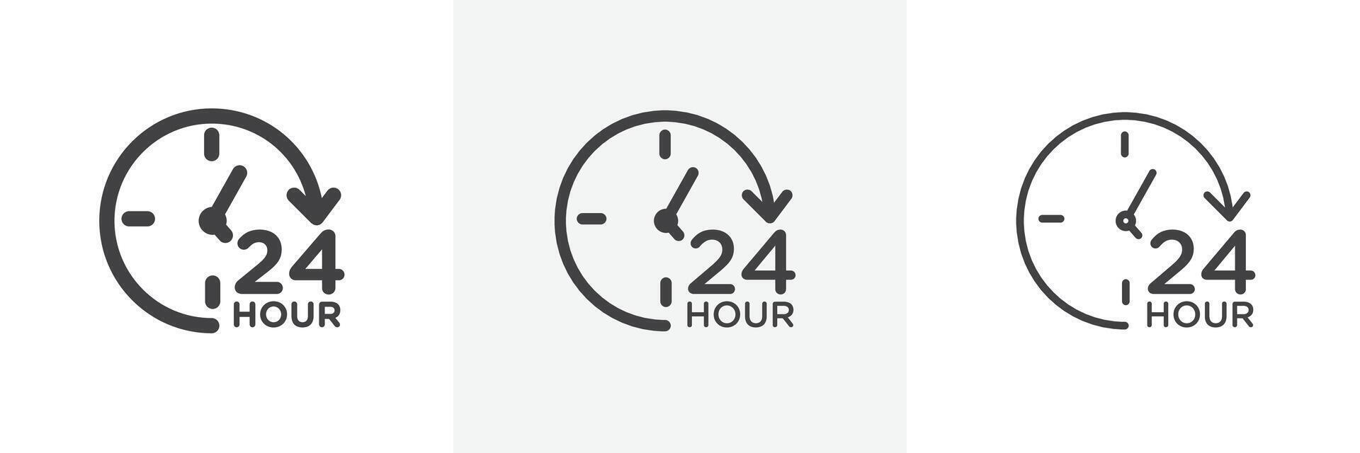 icono de veinticuatro horas vector