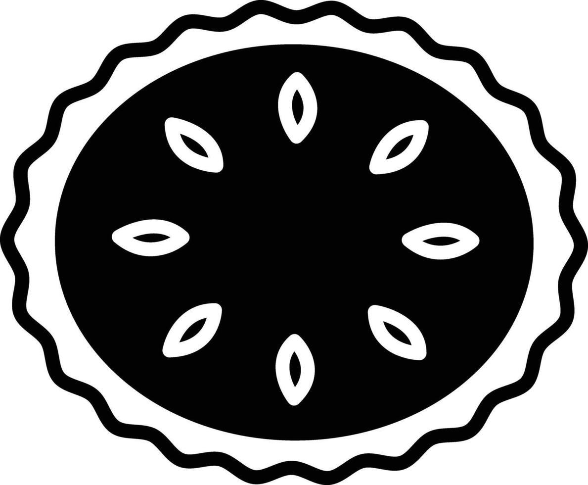 Pie glyph and line vector illustration