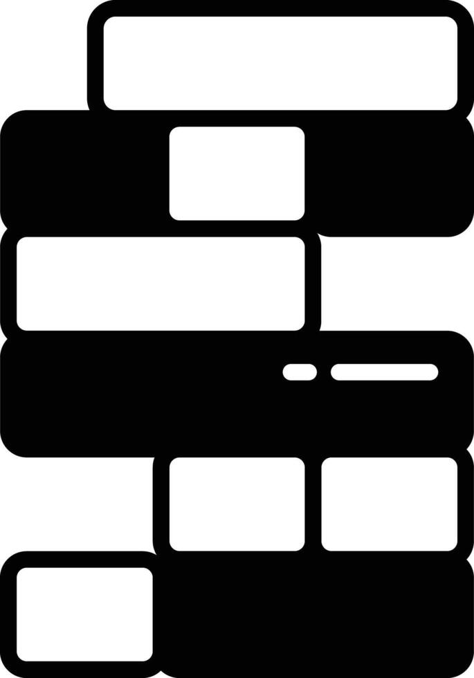 Jenga glyph and line vector illustration