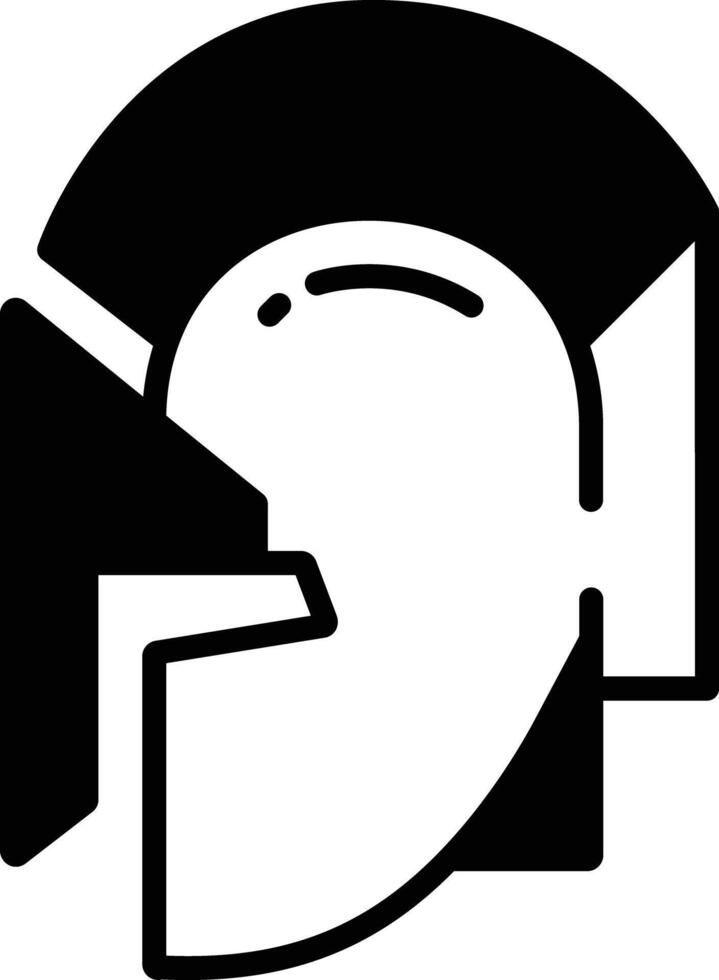 Roman Helm  glyph and line vector illustration
