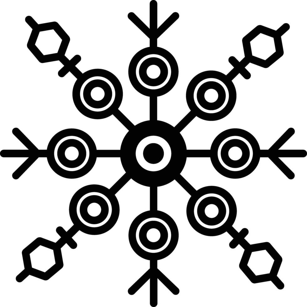 Snowflake glyph and line vector illustration