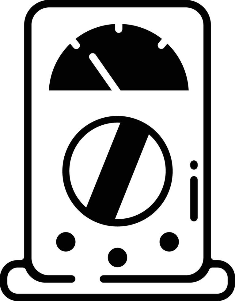 Voltmeter glyph and line vector illustration