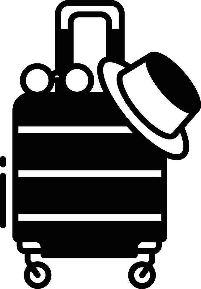 travel bag glyph and line vector illustration