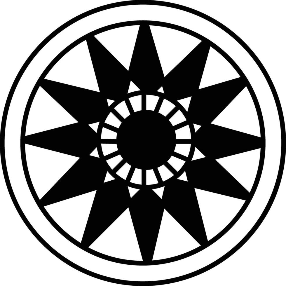 Mandala glyph and line vector illustration