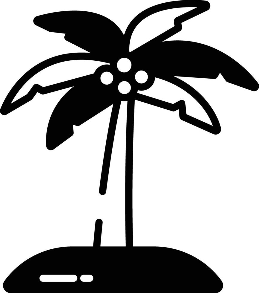 Palm Tree glyph and line vector illustration