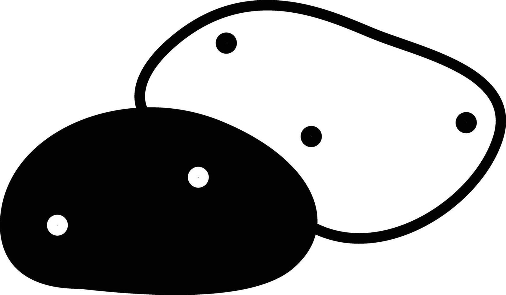 Potato glyph and line vector illustration