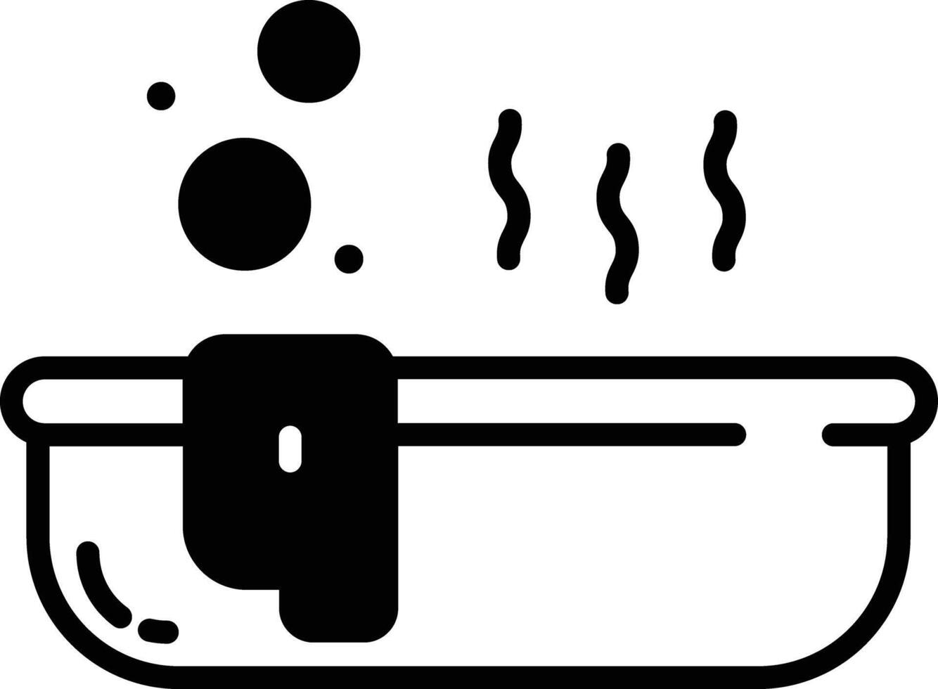 Bathtub glyph and line vector illustration