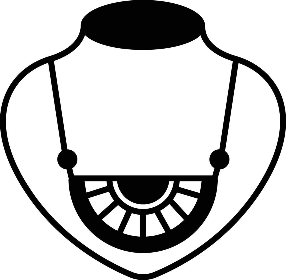 Necklace glyph and line vector illustration