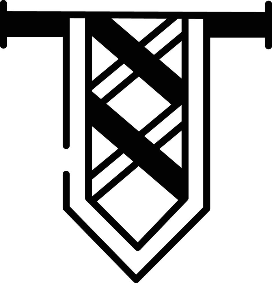 Criss cross flag glyph and line vector illustration