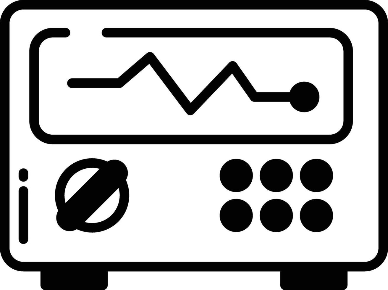 Oscilloscope glyph and line vector illustration