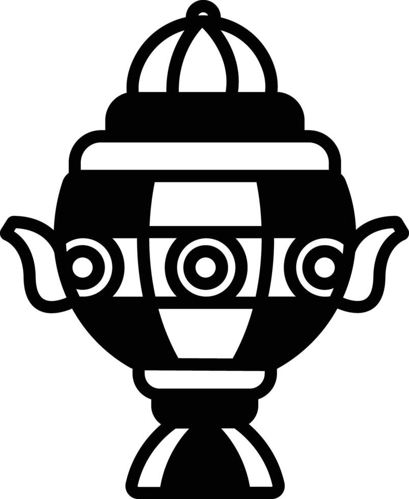 Samovar glyph and line vector illustration