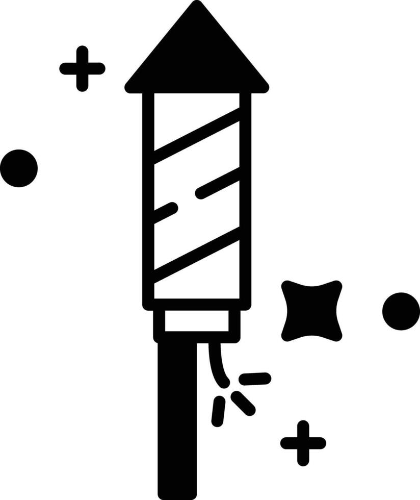 Rocket glyph and line vector illustration