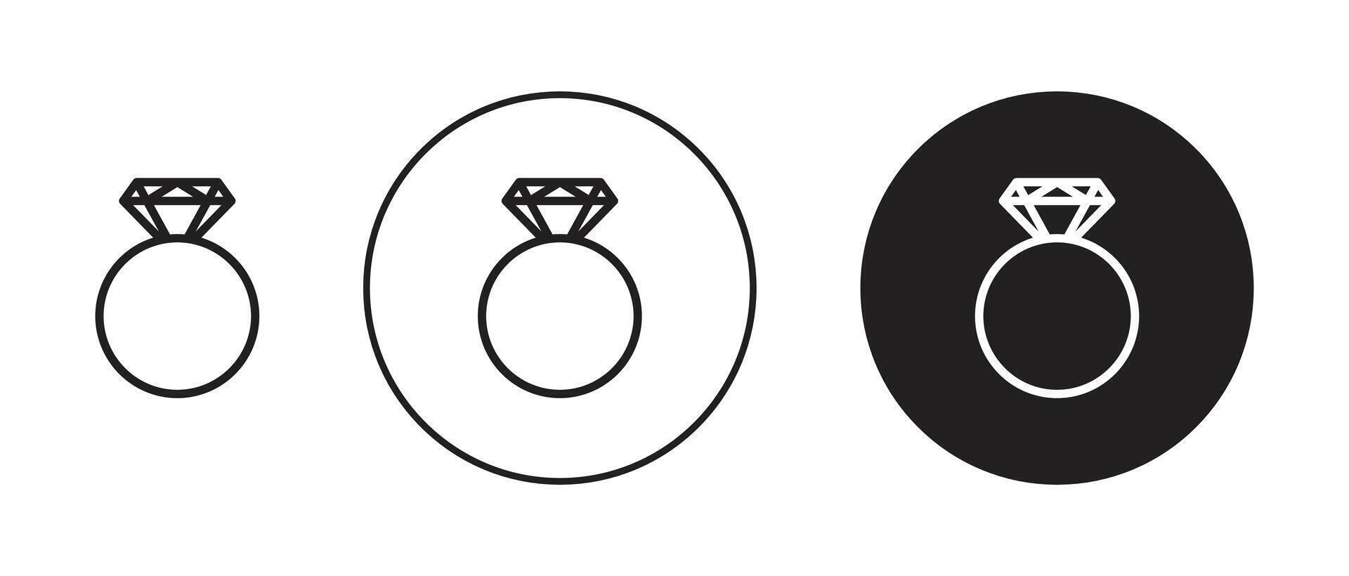 icono de anillo de diamantes vector