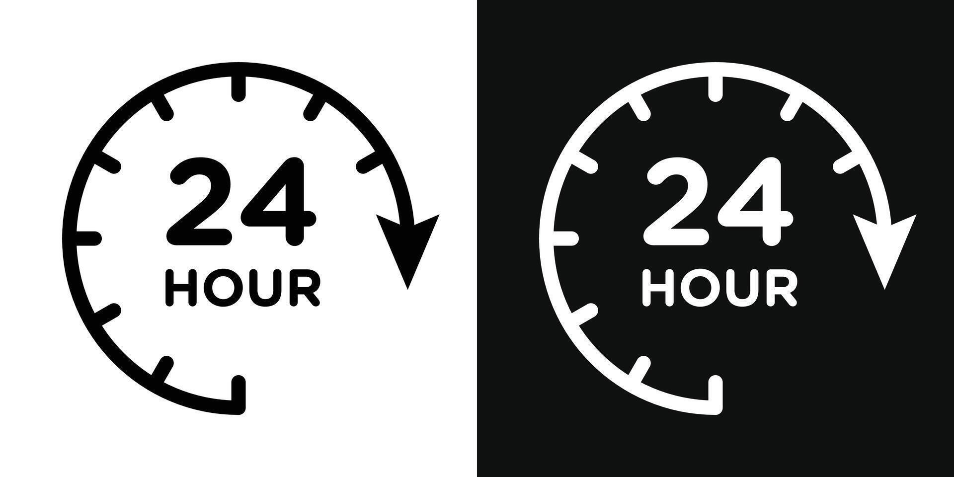 Twenty four hours icon vector