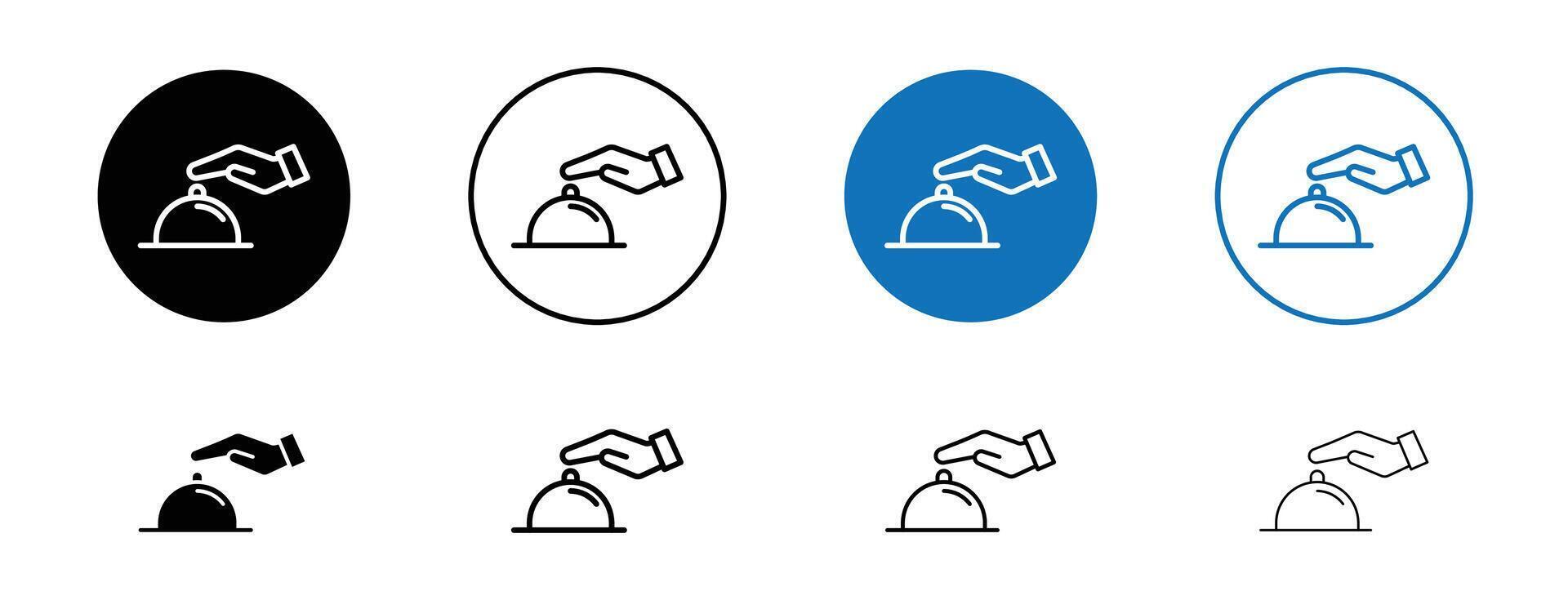 Hand touching service bell icon vector