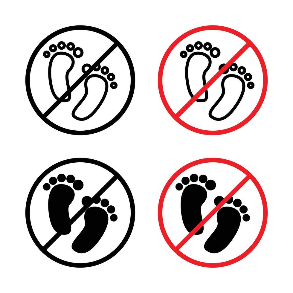 No foot print sign vector