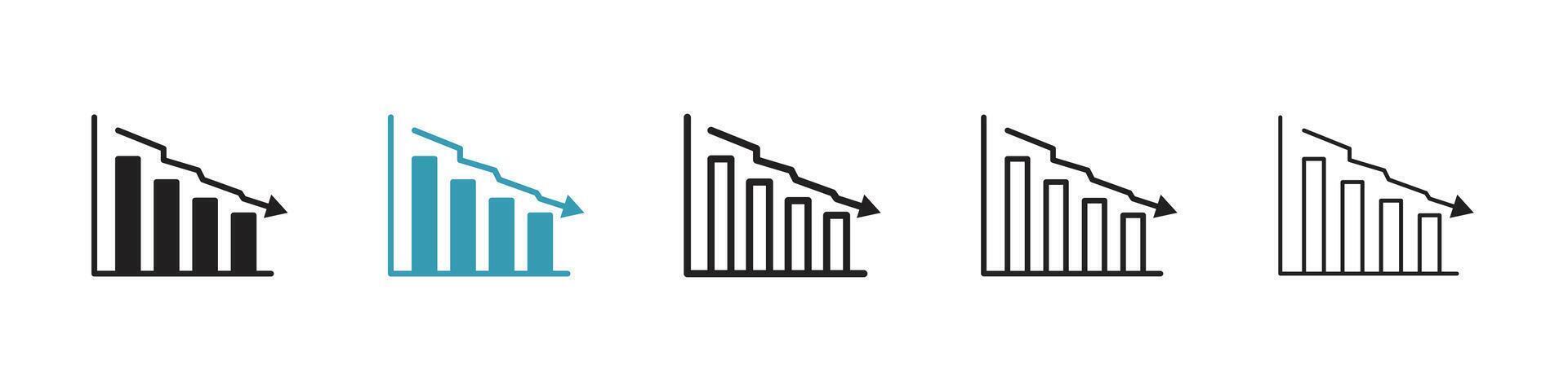 Reduction chart icon vector