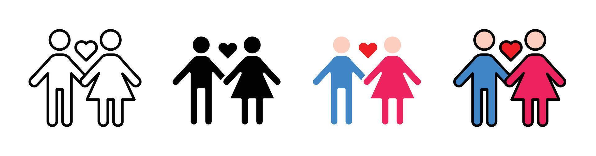 Couple with love icon vector