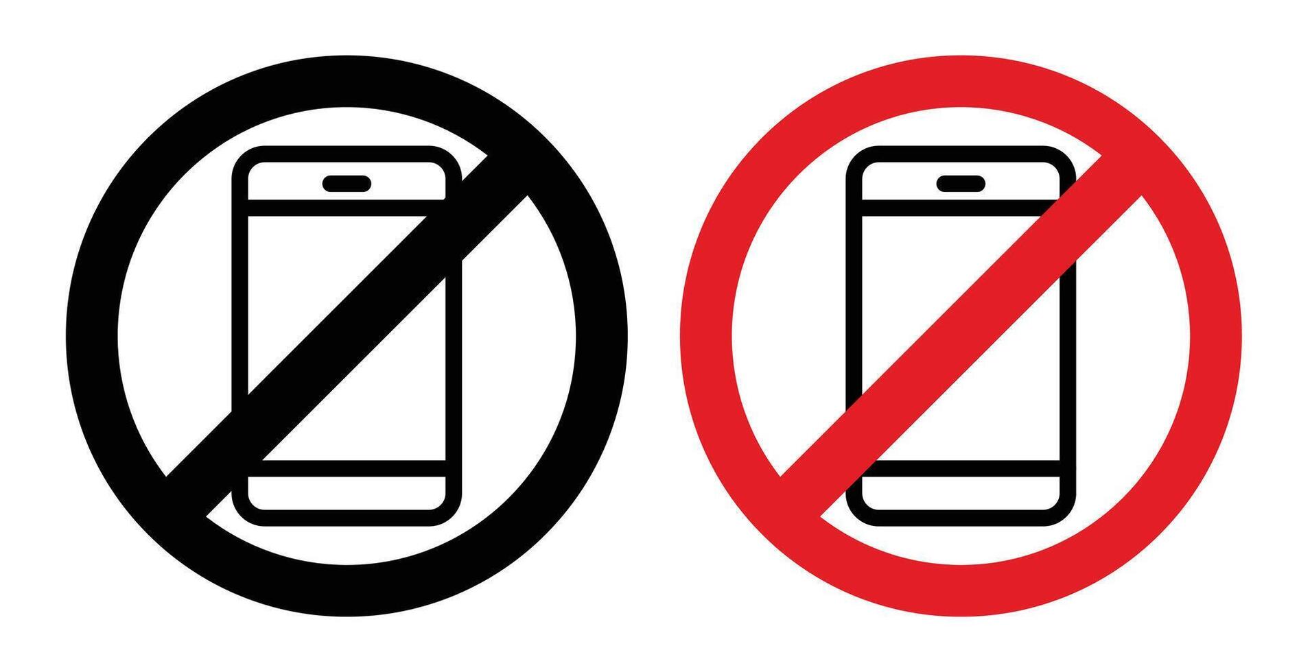 No cell phone sign vector