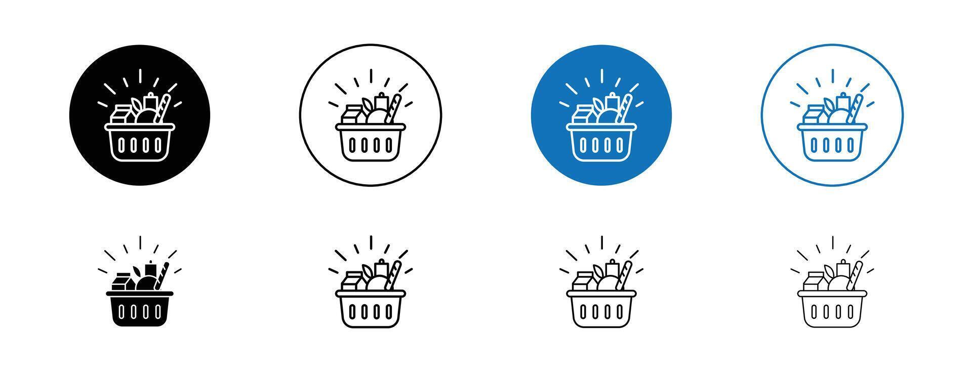 Grocery shopping icon vector