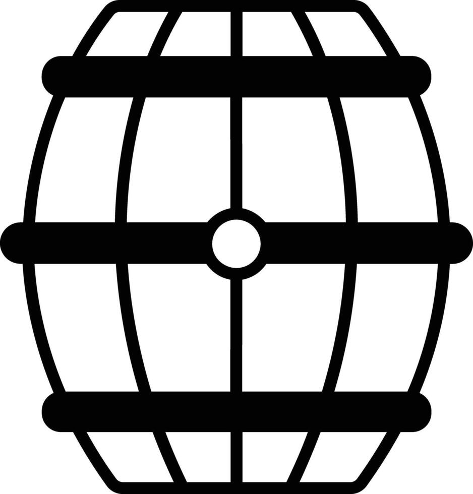 Barrel glyph and line vector illustration
