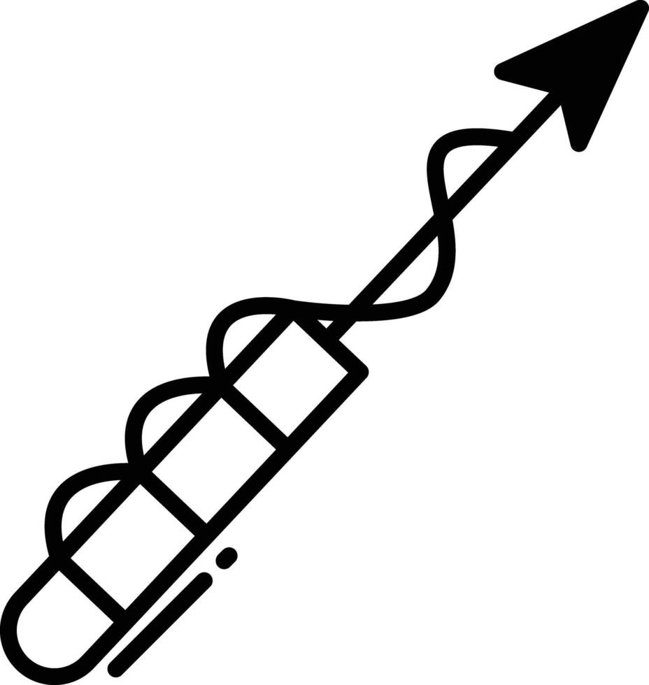 Harpoon glyph and line vector illustration