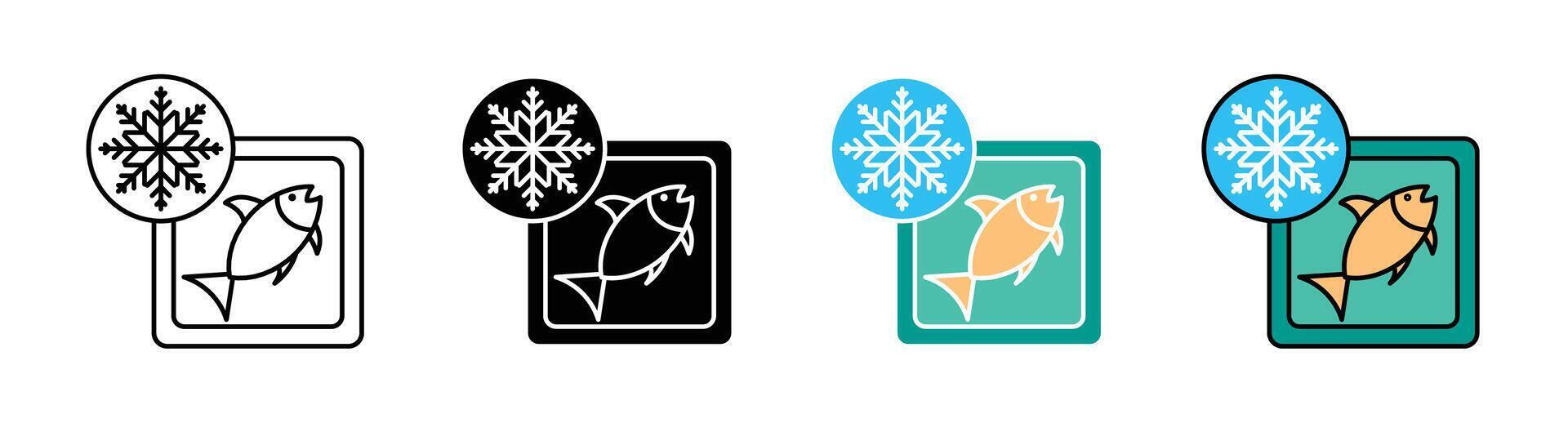 Frozen food icon vector