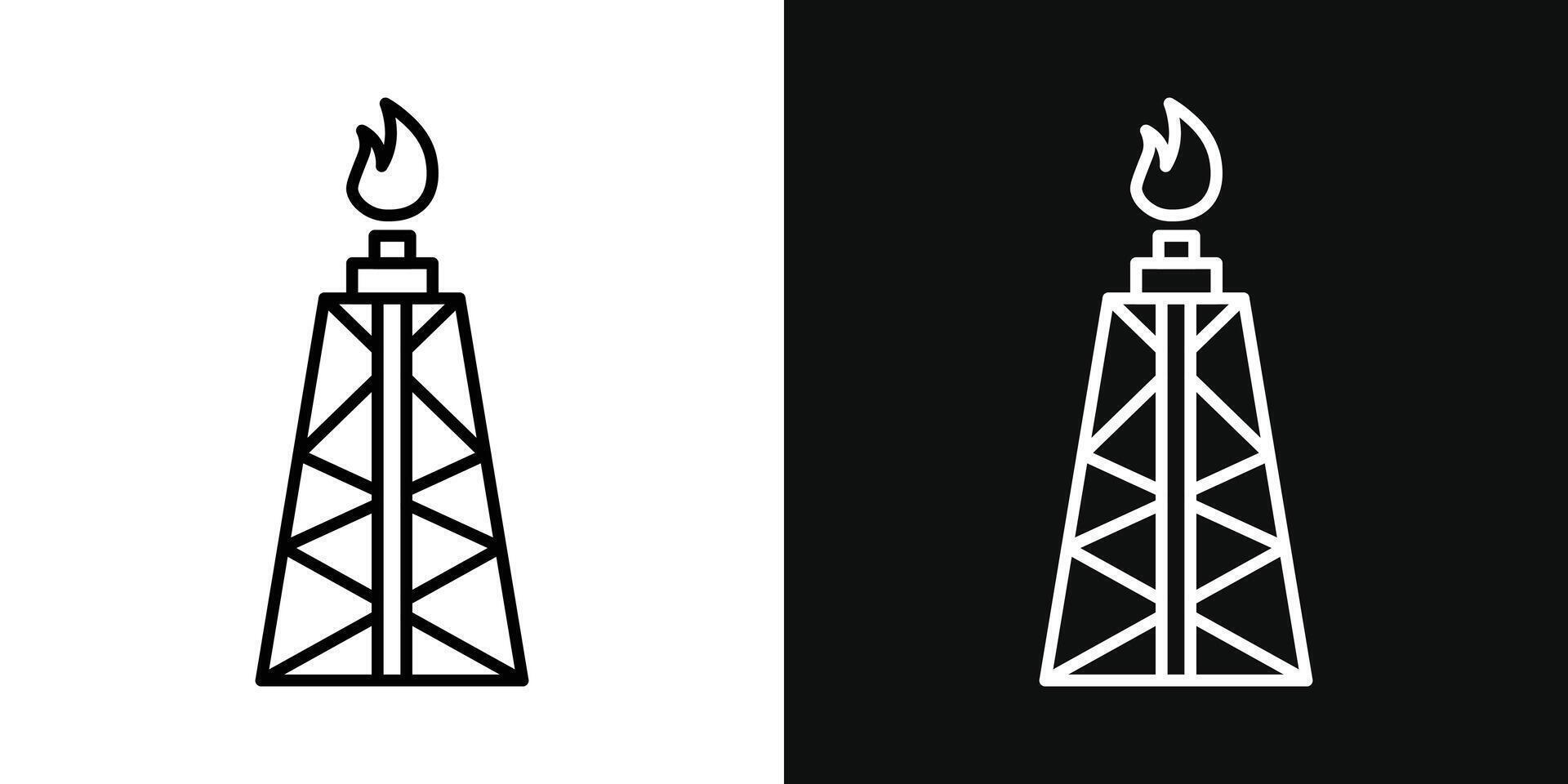 Shale gas rig icon vector