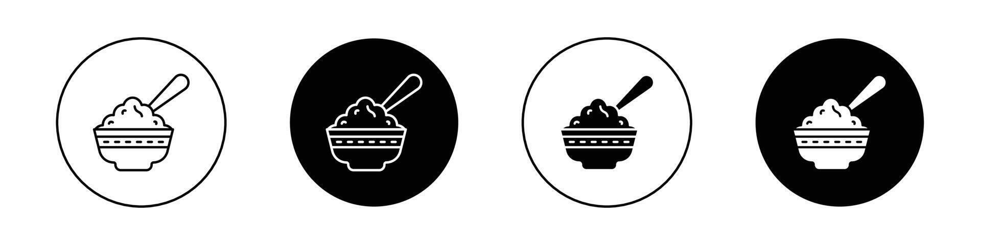 Rice bowl icon vector