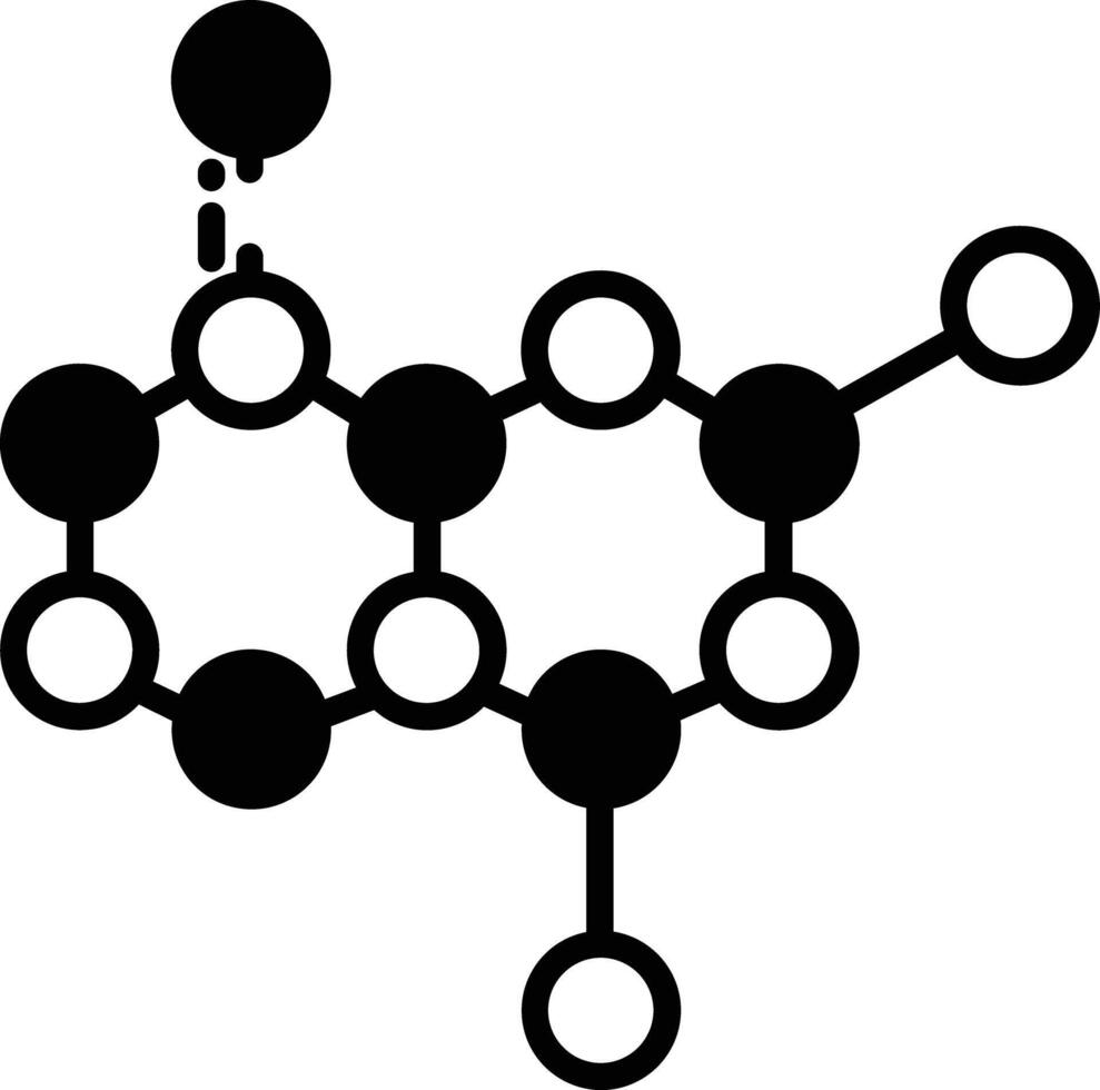 Molecules glyph and line vector illustration