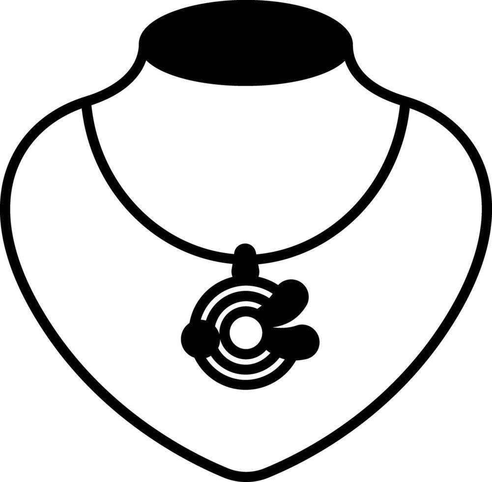 Necklace glyph and line vector illustration