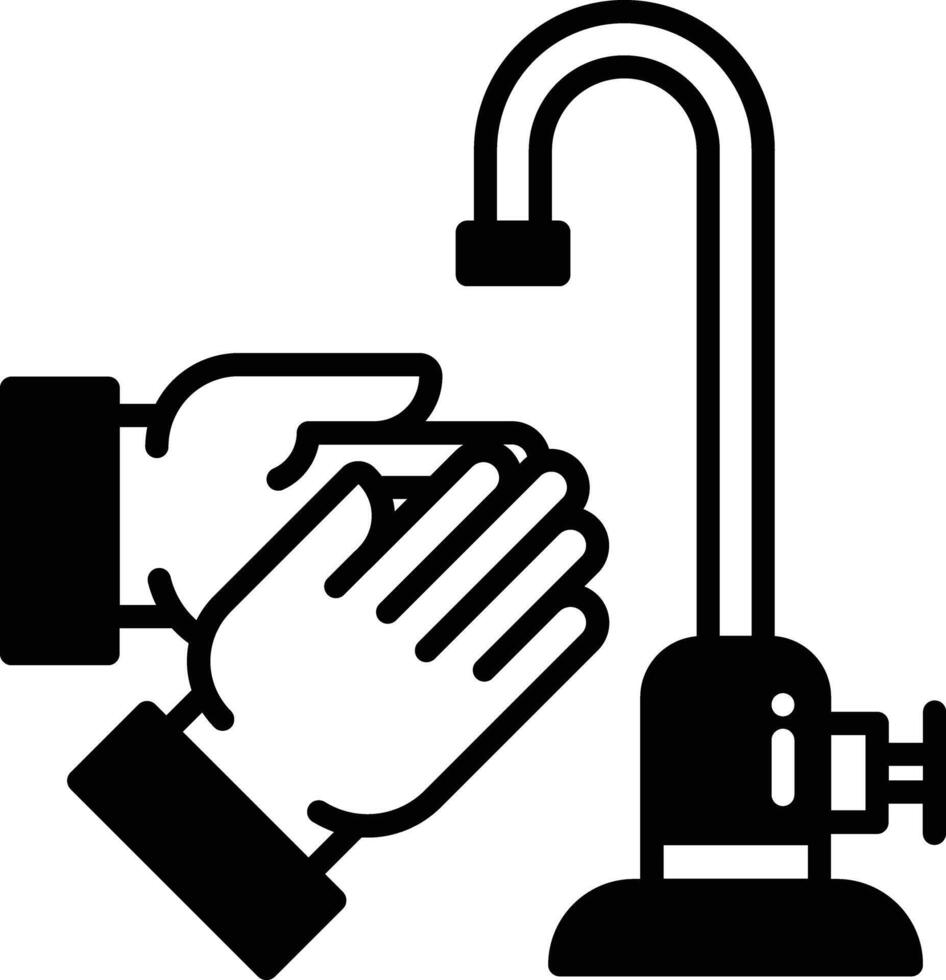 Hand wash glyph and line vector illustration