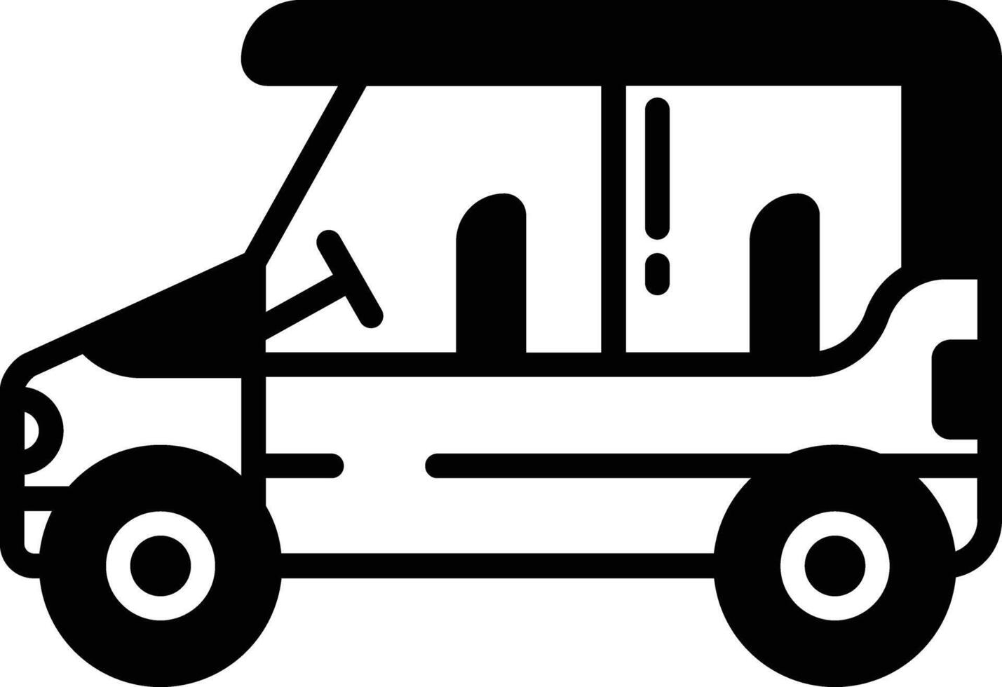 Safari Car glyph and line vector illustration