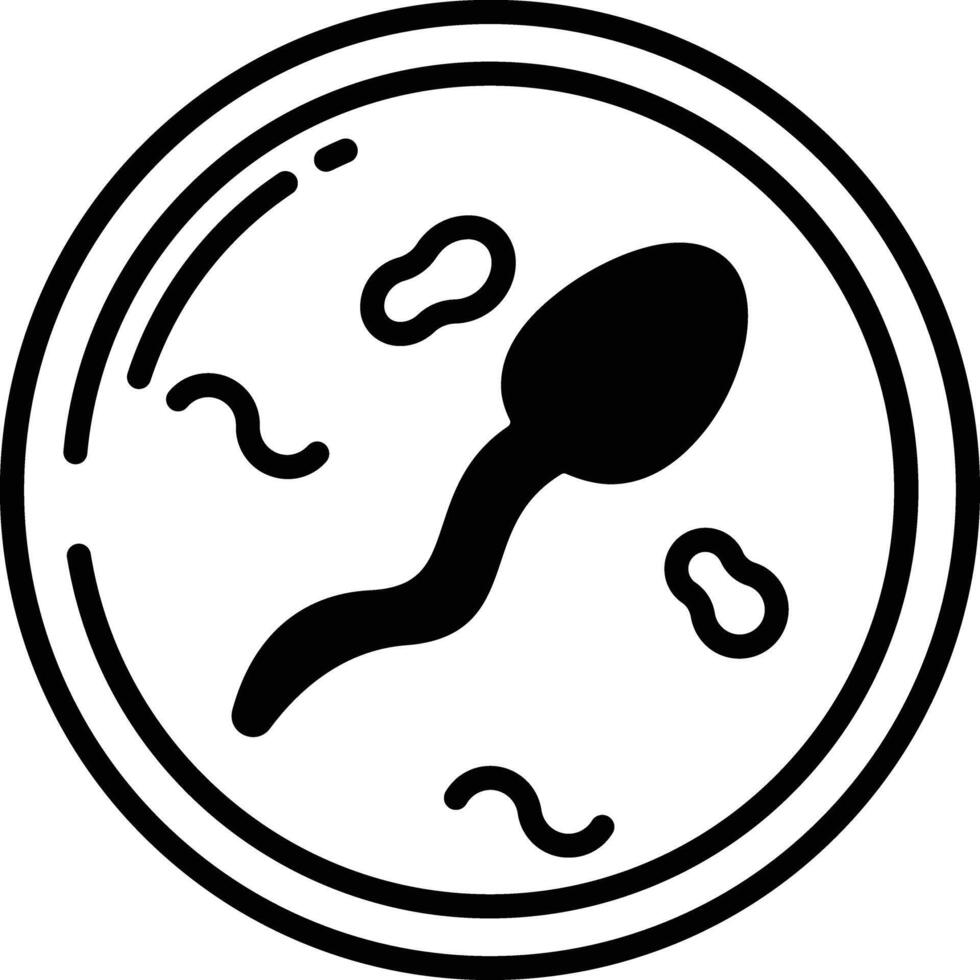 Sperm glyph and line vector illustration