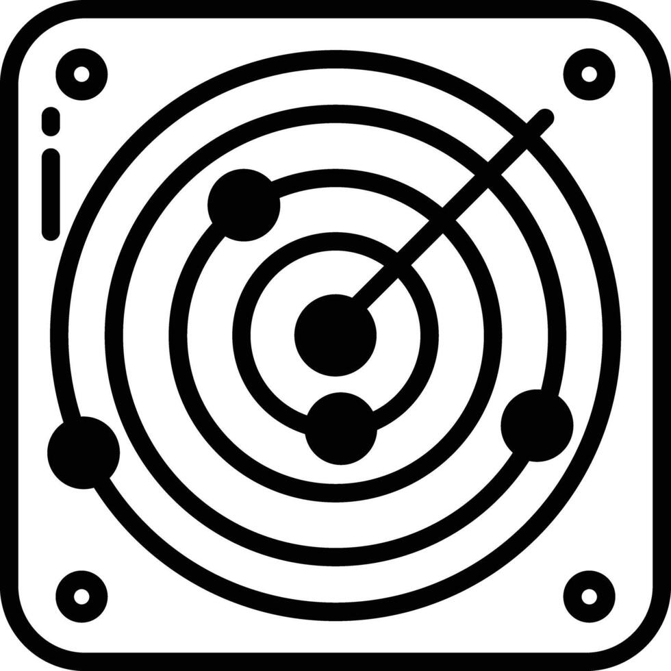 Radar glyph and line vector illustration