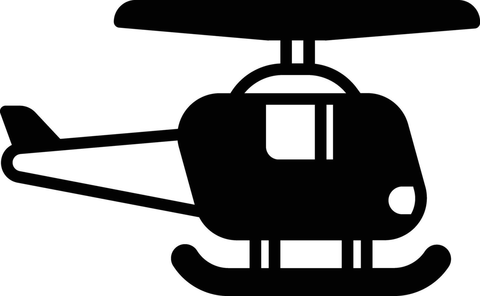 helicóptero glifo y línea vector ilustración