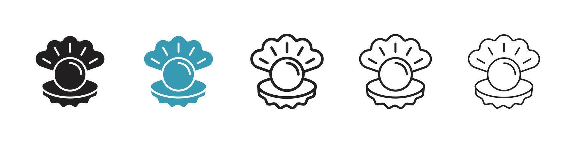 Pearl in the open shell icon vector