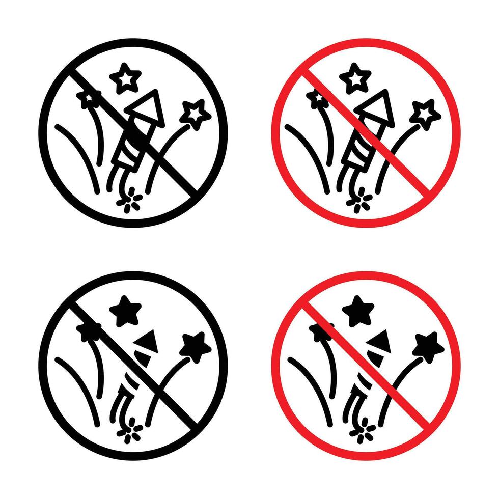 Ban on fireworks sign vector