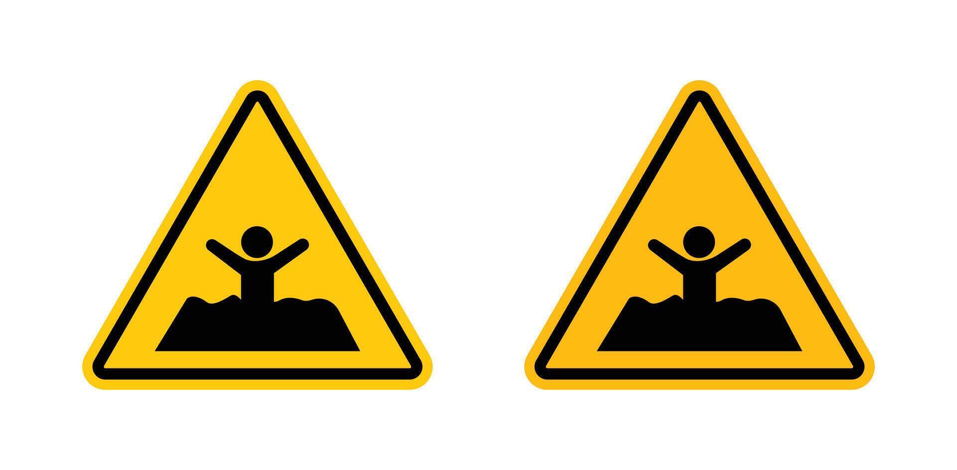 Mud warning sign vector