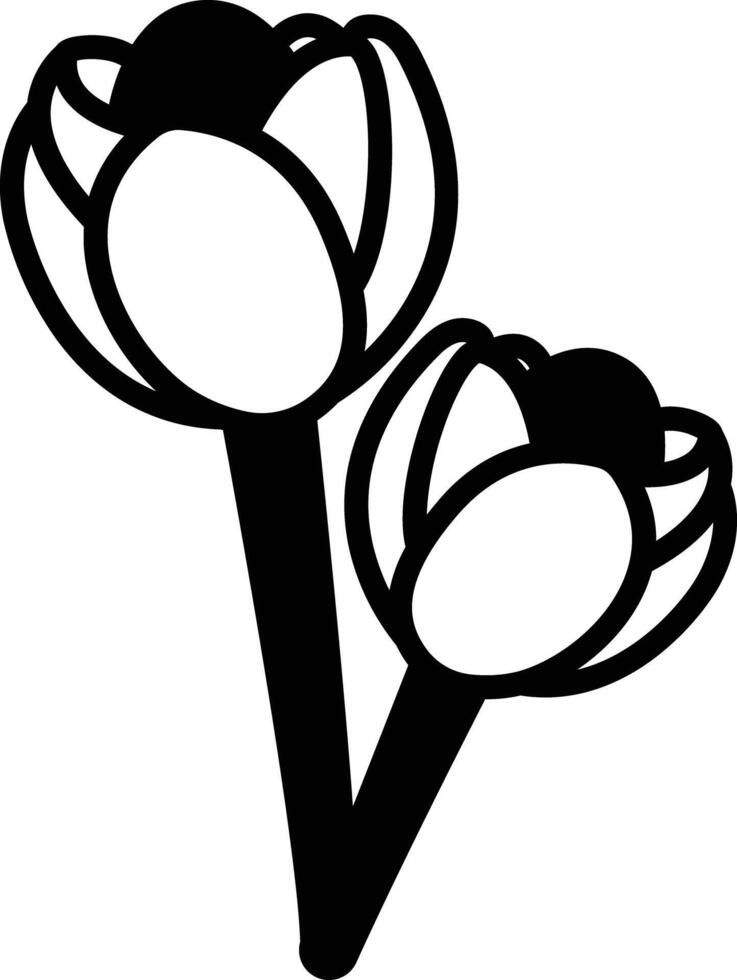 Tulips glyph and line vector illustration