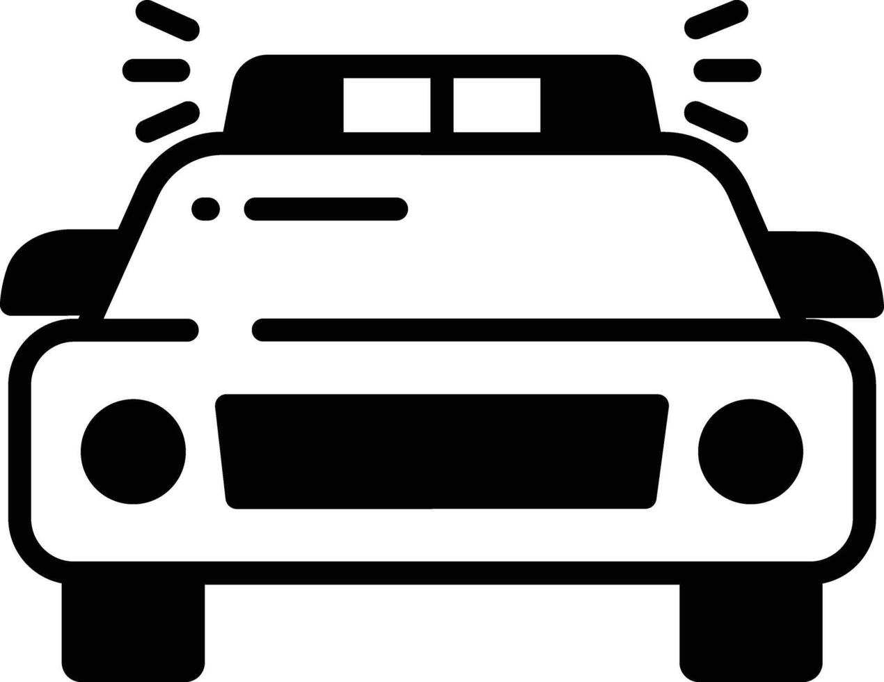 Police car glyph and line vector illustration