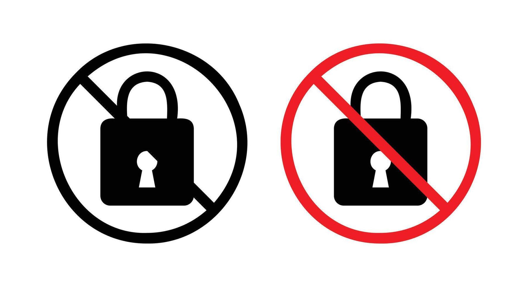 No lock sign 42071959 Vector Art at Vecteezy