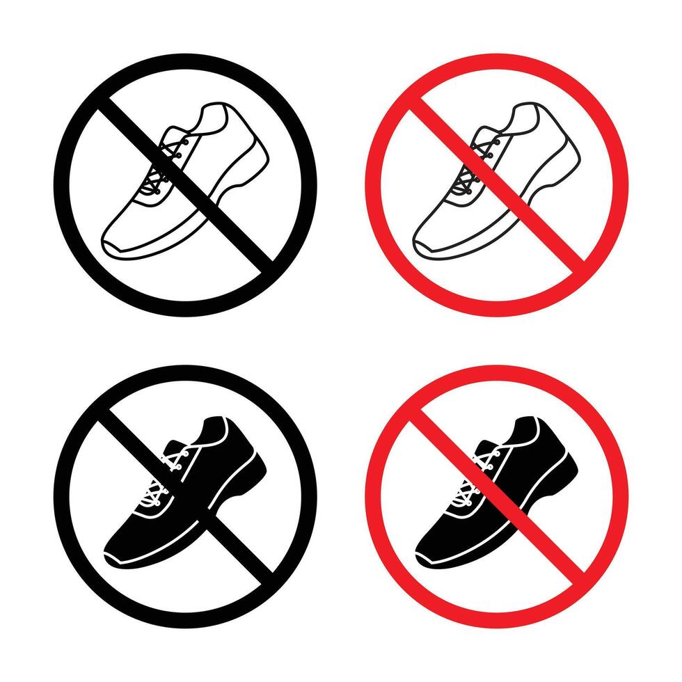 No shoes sign vector