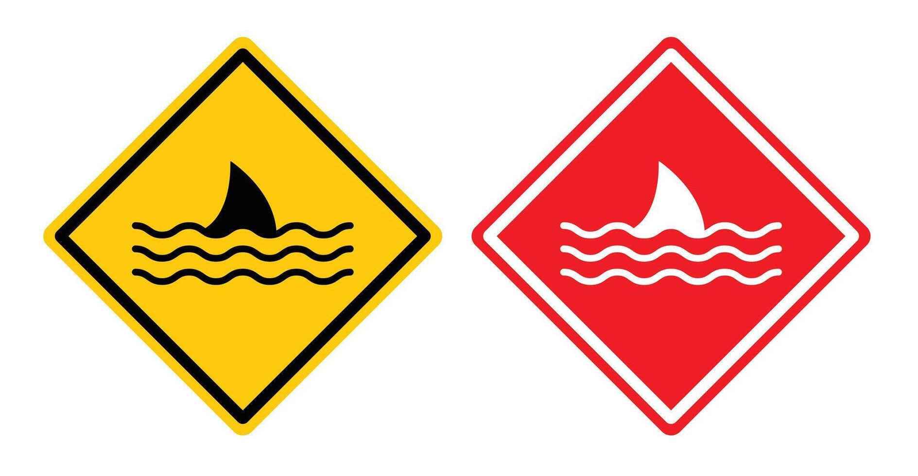 Danger of shark sign vector